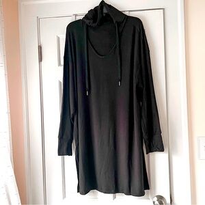 NWT Halara XL Black Hooded V Neck Long Sweatshirt